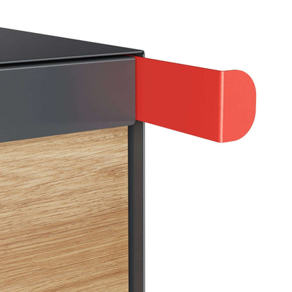 Town Square by Bravios - Large Capacity Mailbox with Post - Anthracite with Voyager Wood Panel