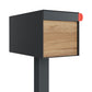 Town Square by Bravios - Large Capacity Mailbox with Post - Anthracite with Voyager Wood Panel