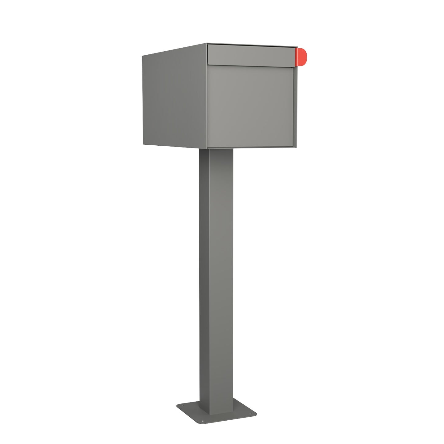 TOWN SQUARE Mailbox by Bravios - Large capacity mailbox with post - Gray