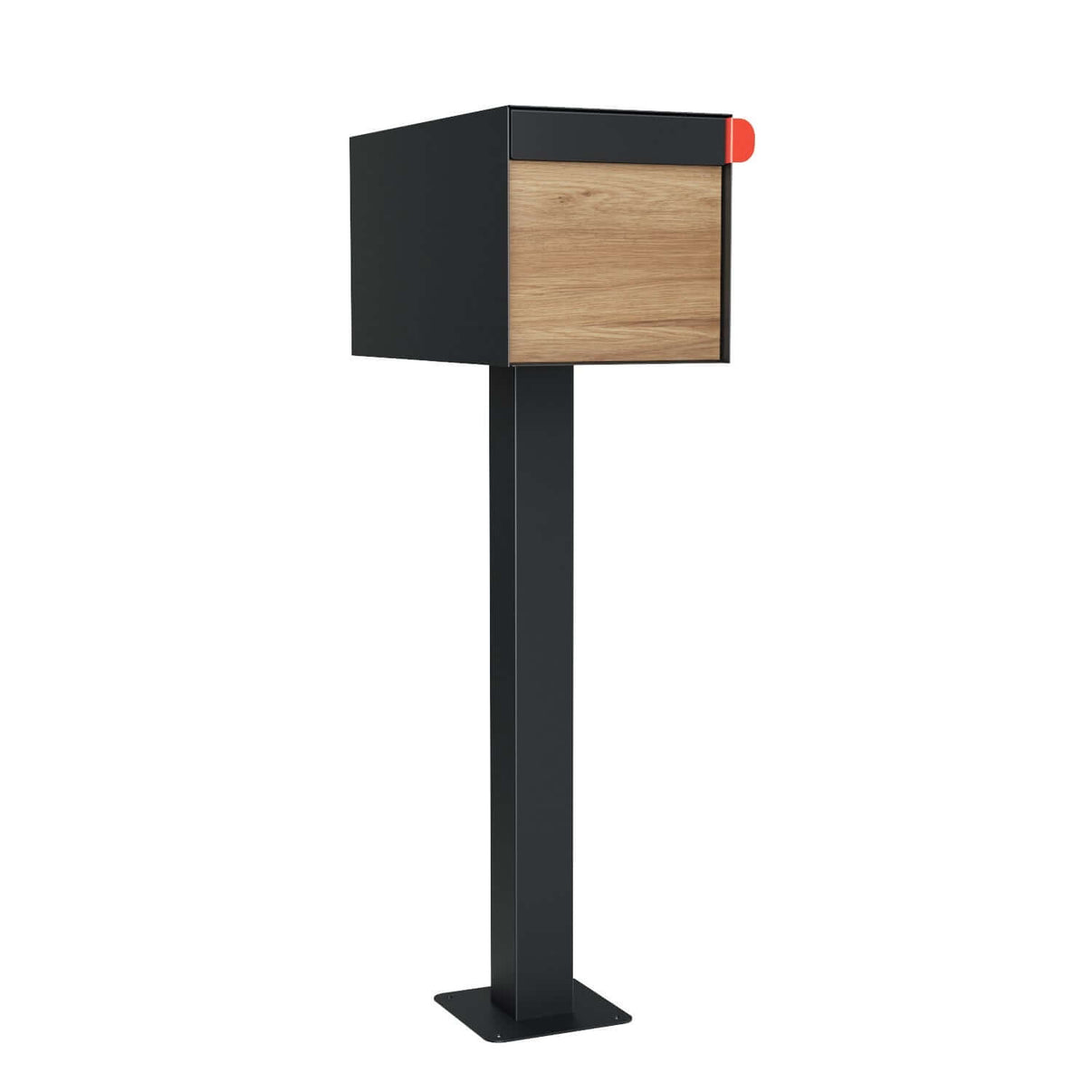 Town Square by Bravios - Large Capacity Mailbox with Post - Black with