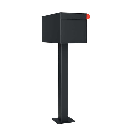 TOWN SQUARE Mailbox by Bravios - Large capacity mailbox with post - Black