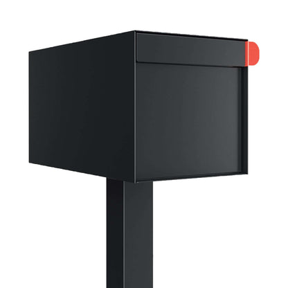 TOWN SQUARE Mailbox by Bravios - Large capacity mailbox with post - Black