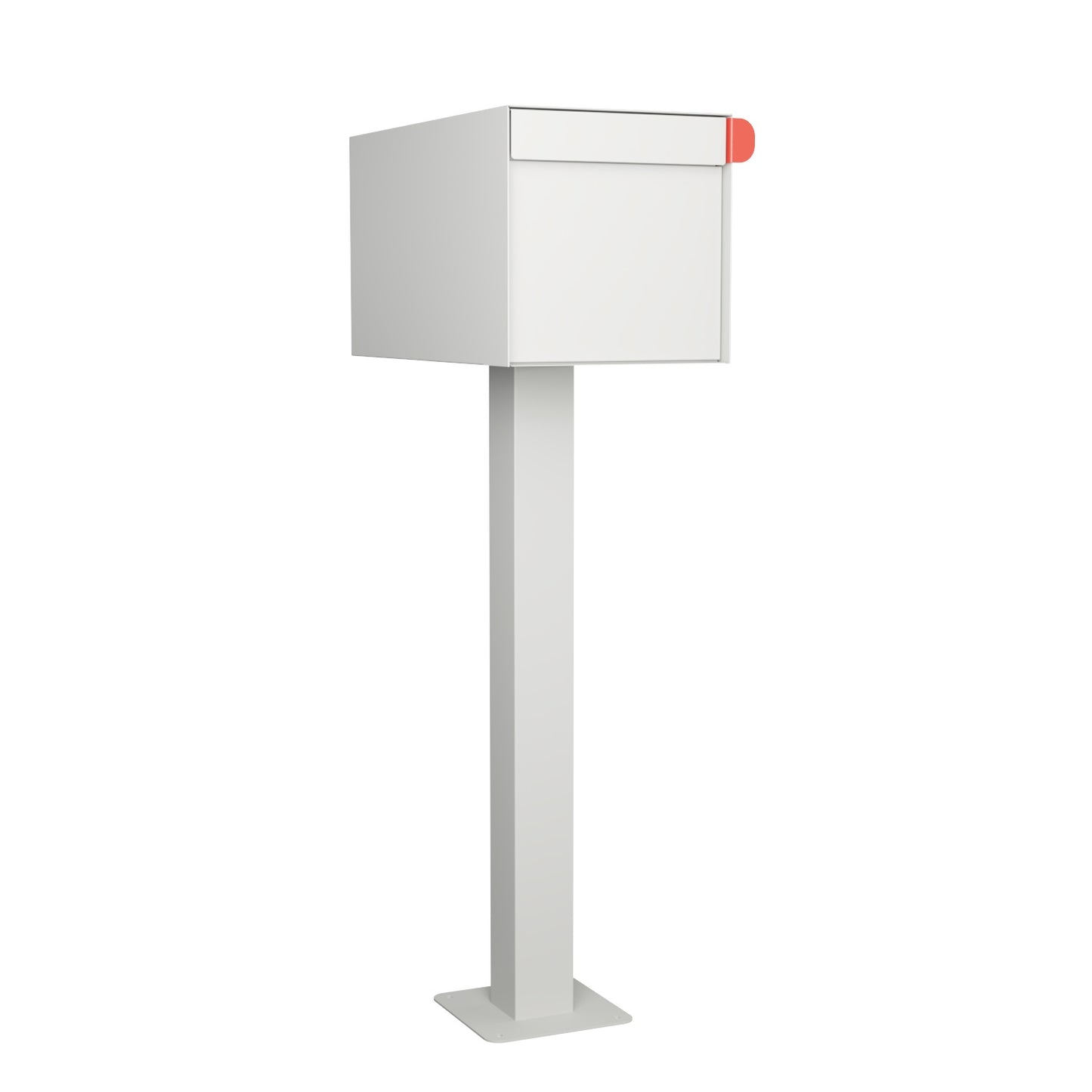 TOWN SQUARE Mailbox by Bravios - Large capacity mailbox with post - White