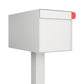 TOWN SQUARE Mailbox by Bravios - Large capacity mailbox with post - White