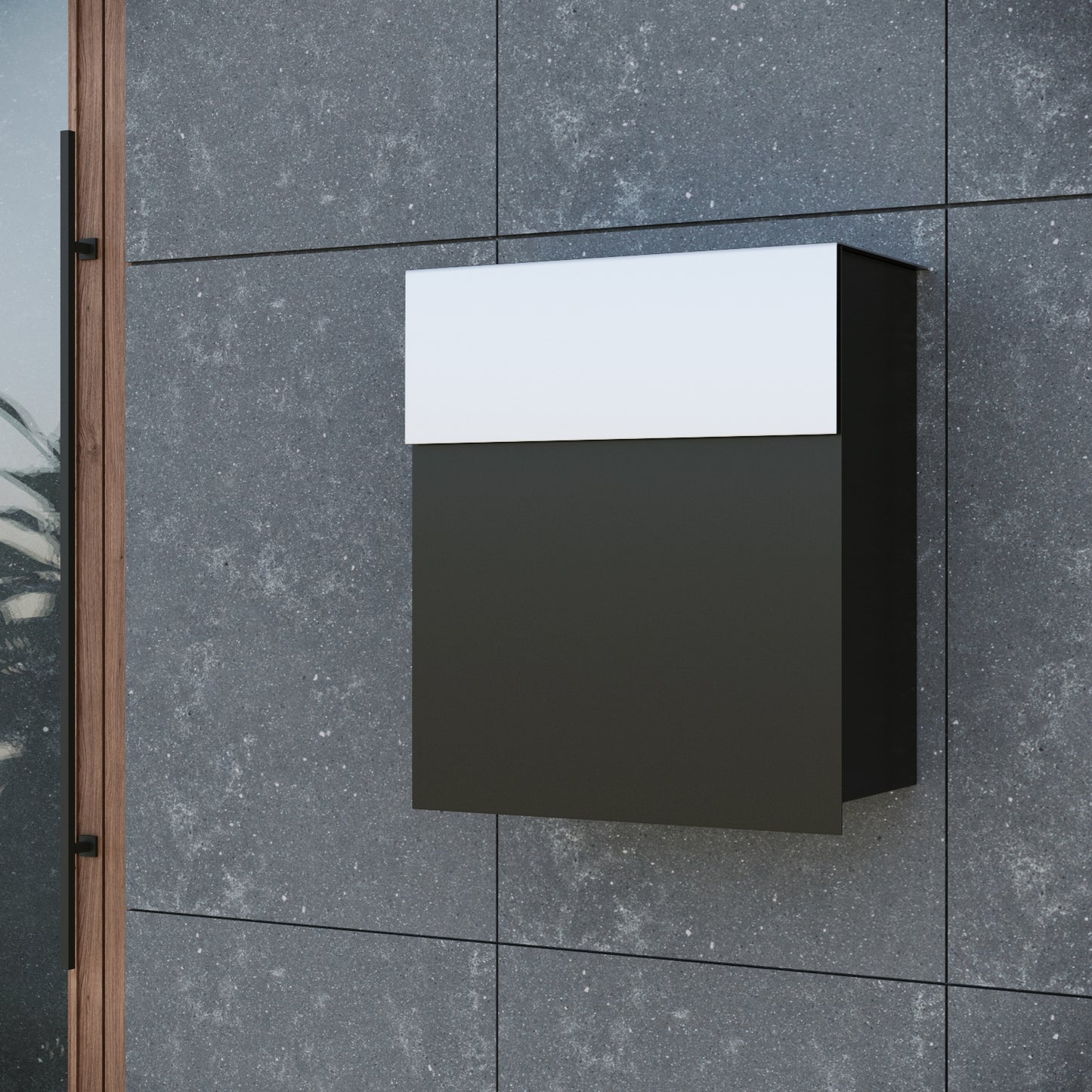 ALTO by Bravios - Modern wall-mounted black mailbox