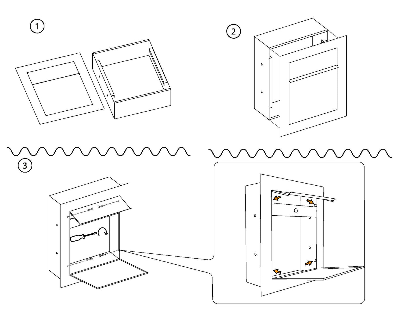 BARI by Bravios - Modern built-in white mailbox