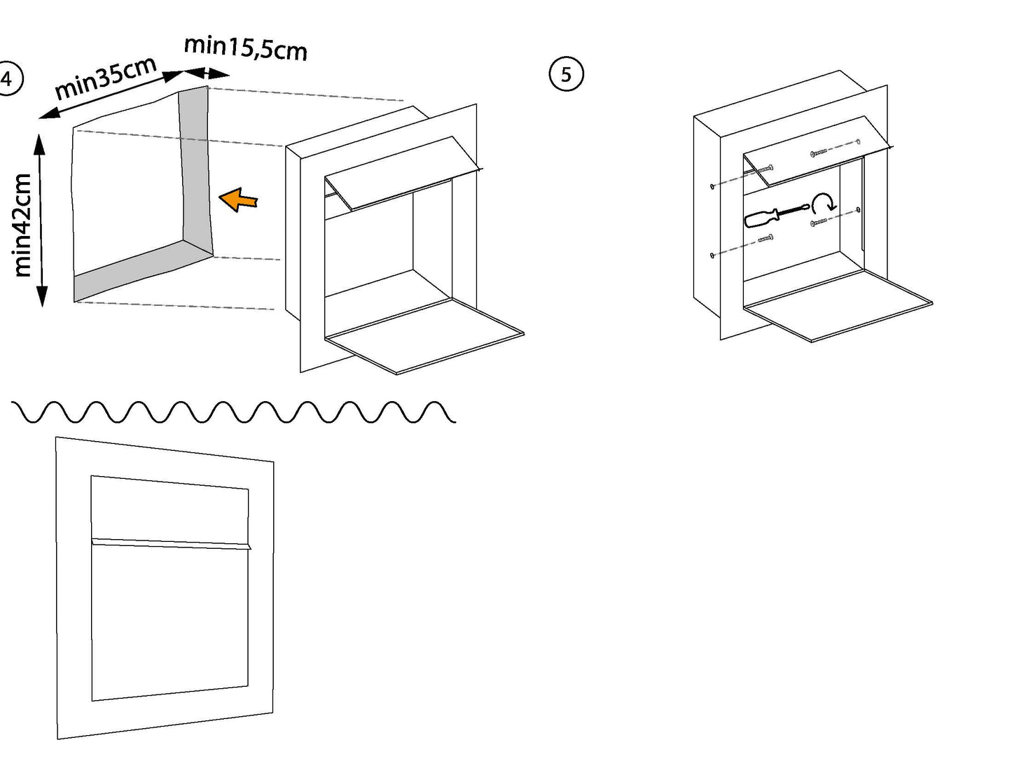 BARI by Bravios - Modern built-in white mailbox