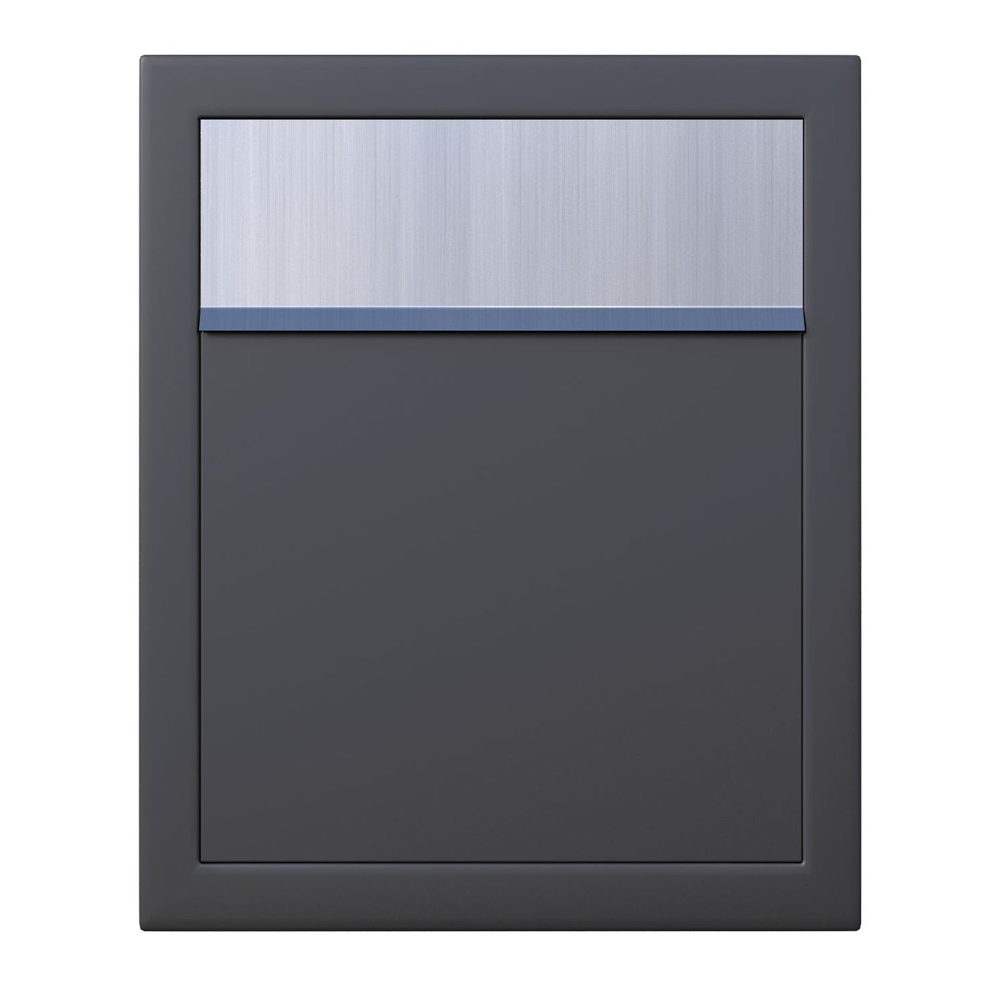 BASE by Bravios - Modern wall-mounted anthracite mailbox with stainless steel flap