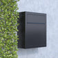 BASE by Bravios - Modern wall-mounted anthracite mailbox with stainless steel flap