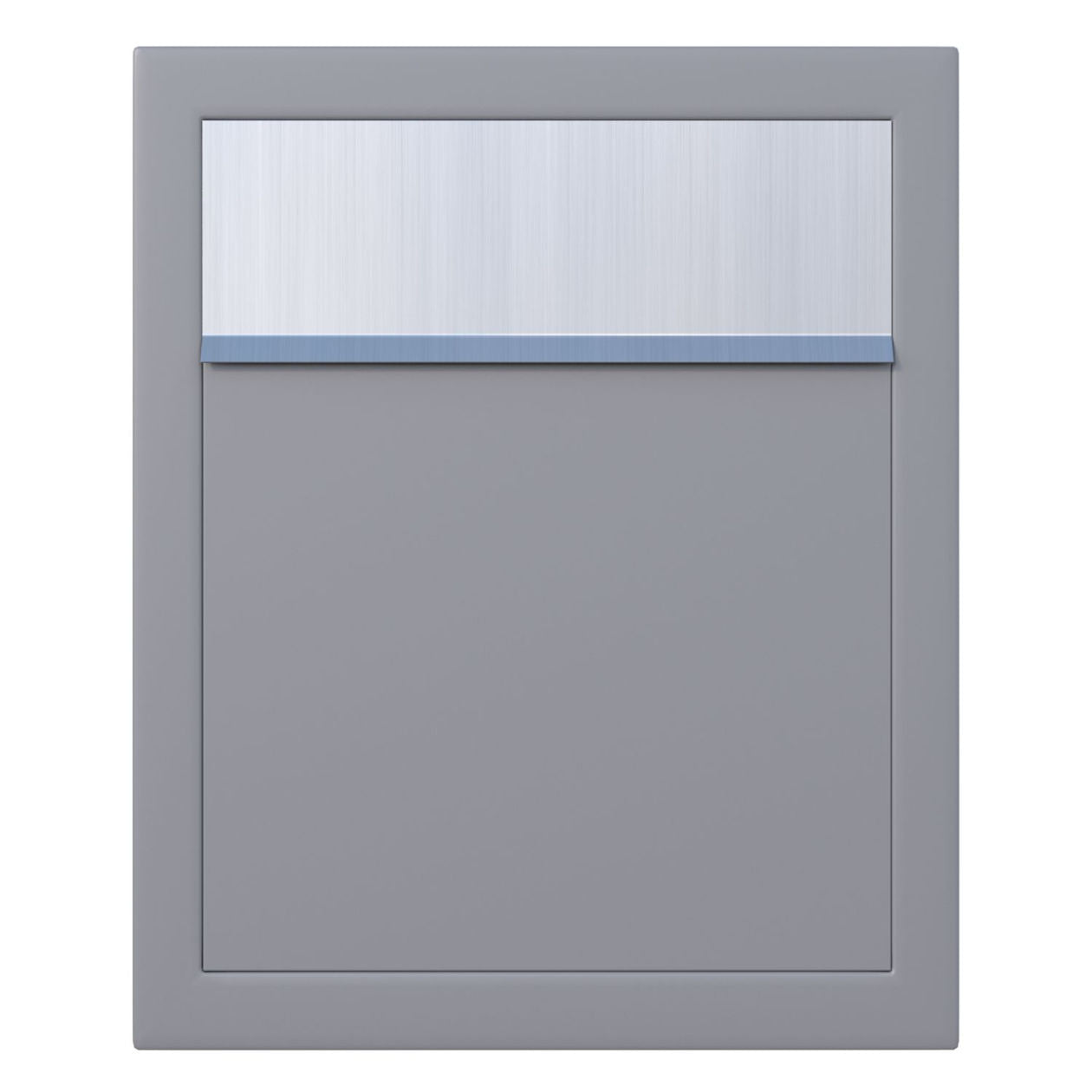 BASE by Bravios - Modern wall-mounted gray mailbox with stainless steel flap