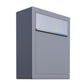 BASE by Bravios - Modern wall-mounted gray mailbox with stainless steel flap