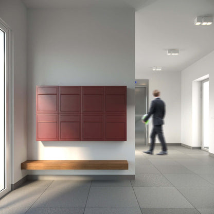 BASE by Bravios - Modern wall-mounted red mailbox