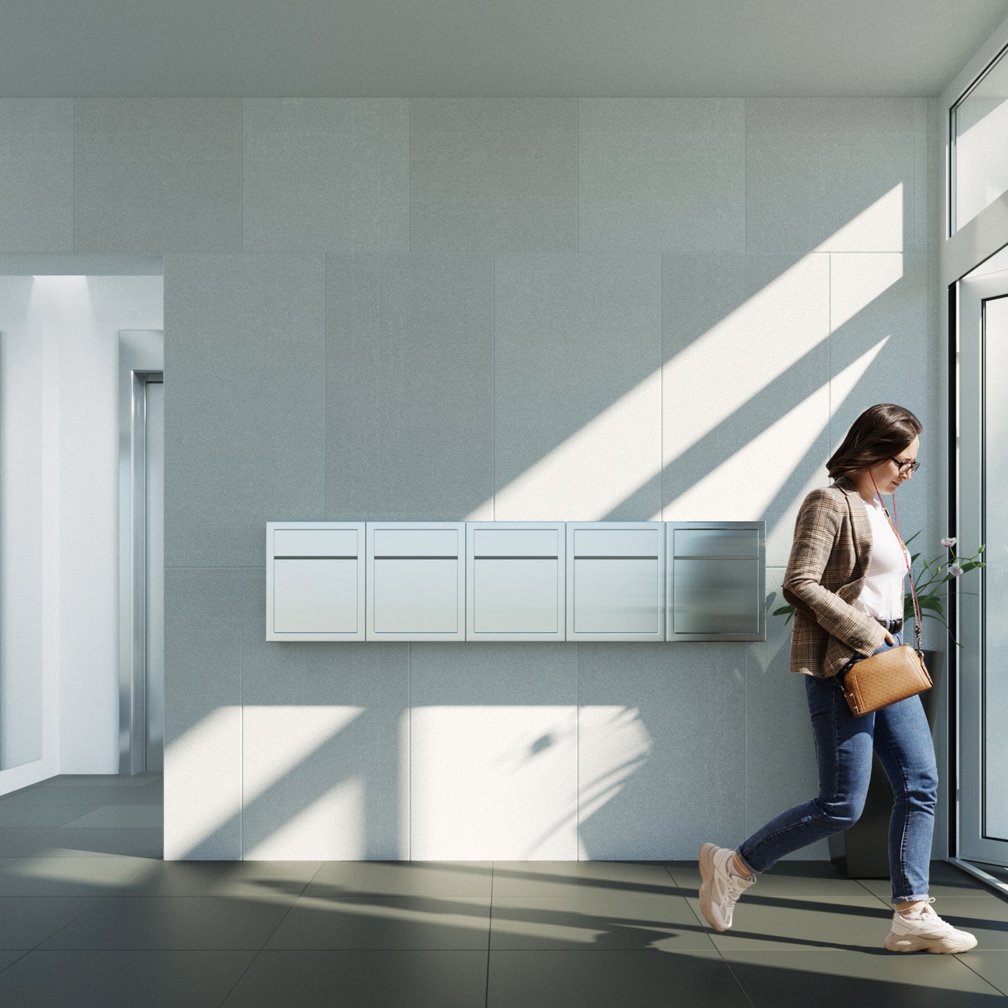 BASE by Bravios - Modern wall-mounted stainless steel mailbox