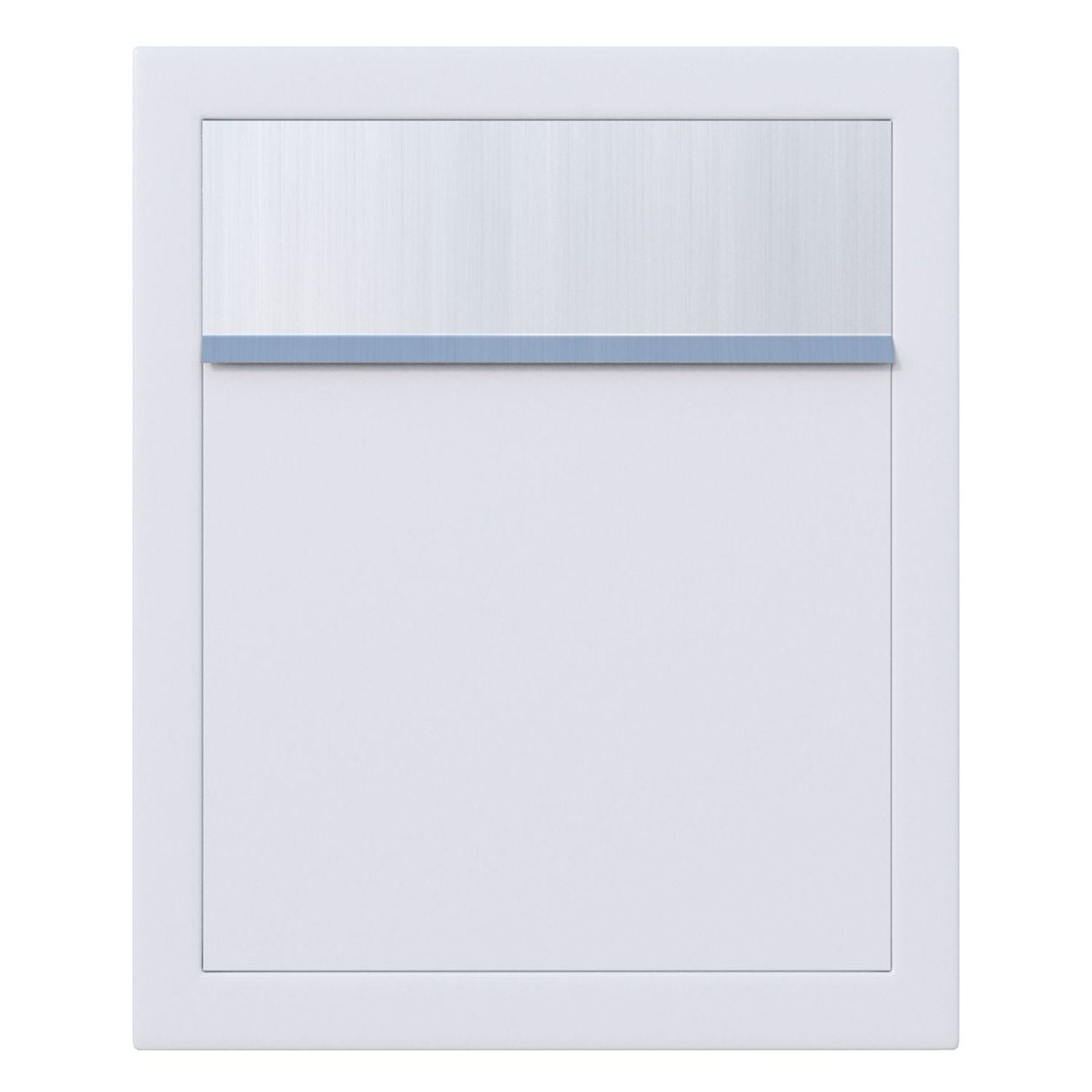 BASE by Bravios - Modern wall-mounted white mailbox with stainless steel flap