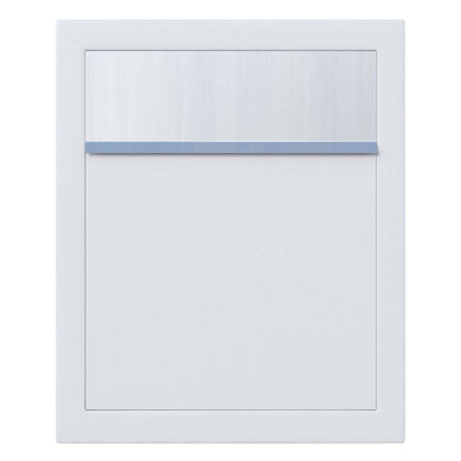 BASE by Bravios - Modern wall-mounted white mailbox with stainless steel flap