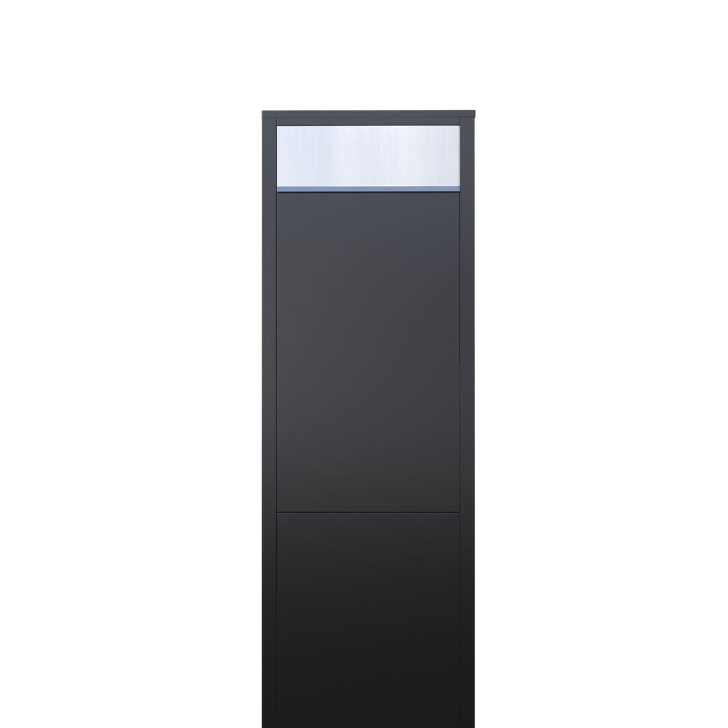 BIG BOX by Bravios - Modern stand-alone black mailbox with stainless steel flap