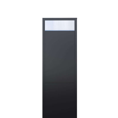 BIG BOX by Bravios - Modern stand-alone black mailbox with stainless steel flap