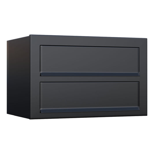 CUBE 2 by Bravios - Modern wall-mounted 2-unit black mailbox
