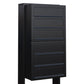 STAND CUBE 6 by Bravios - Modern post-mounted 6-unit black mailbox