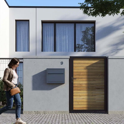 ELEGANCE by Bravios - Modern wall-mounted white mailbox with stainless steel accents