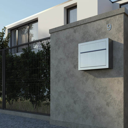 ELEGANCE by Bravios - Modern wall-mounted anthracite mailbox with stainless steel accents