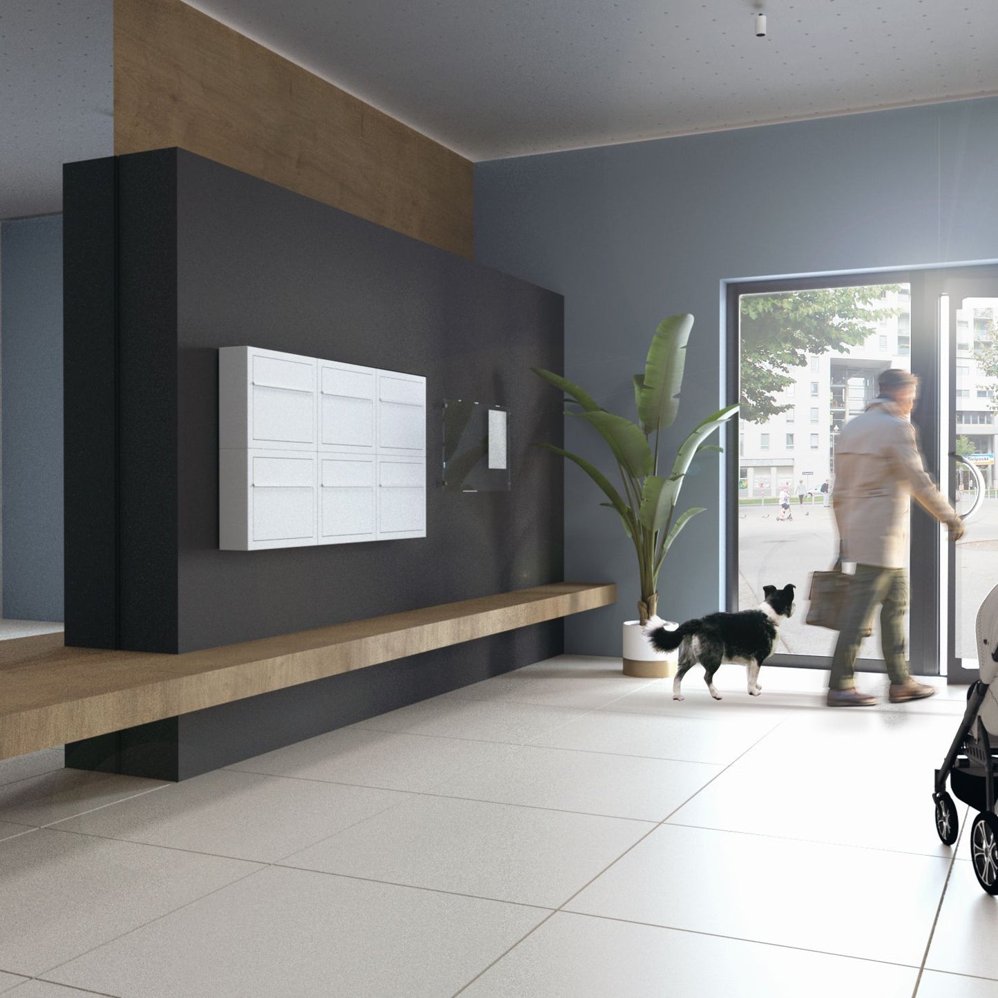 ELEGANCE by Bravios - Modern wall-mounted red mailbox