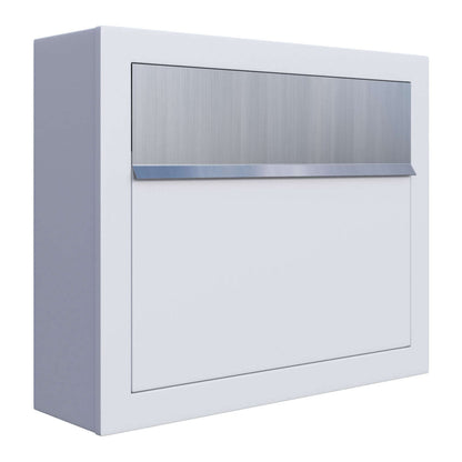 ELEGANCE by Bravios - Modern wall-mounted white mailbox with stainless steel accents