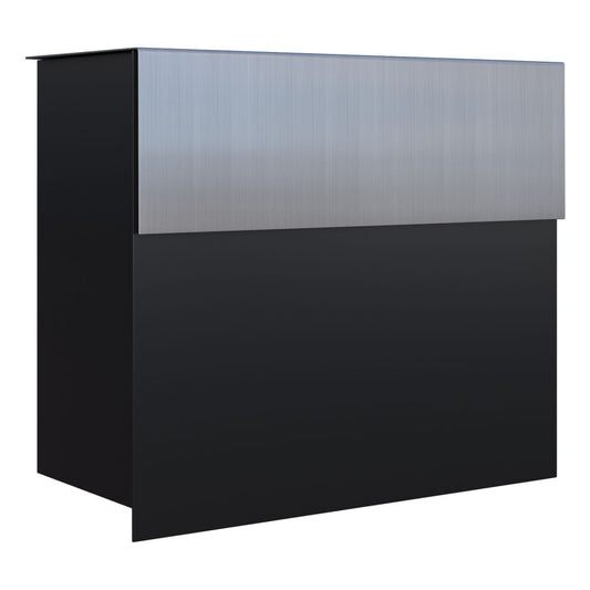 MOLTO by Bravios - Modern wall-mounted black mailbox with stainless steel flap