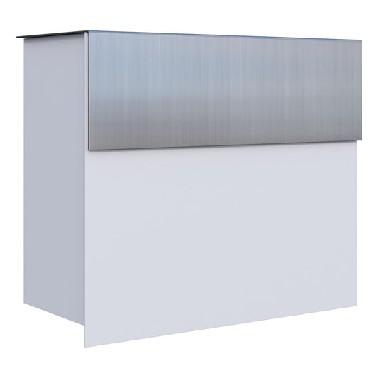 MOLTO by Bravios - Modern wall-mounted white mailbox with stainless steel flap