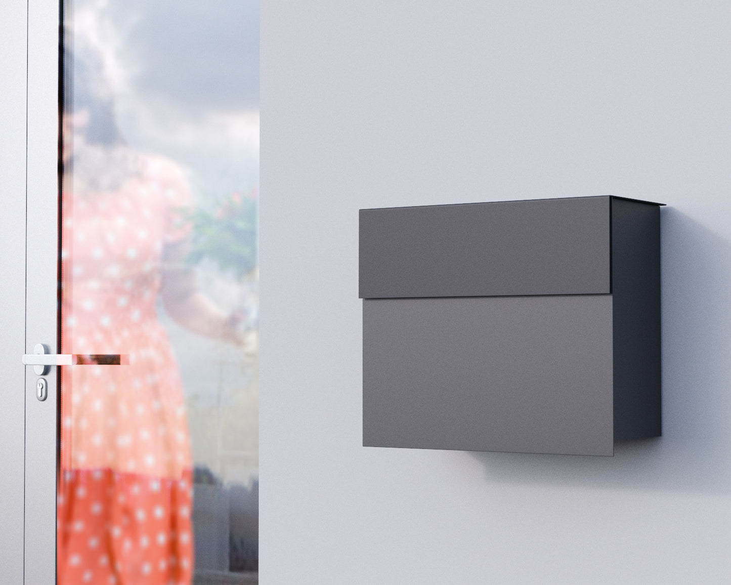 MOLTO by Bravios - Modern wall-mounted black mailbox