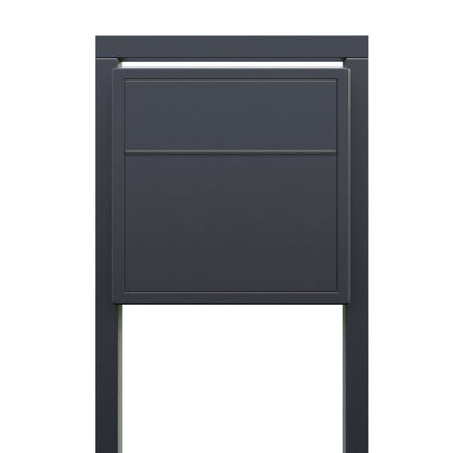 SOPRANO by Bravios - Modern post-mounted anthracite mailbox