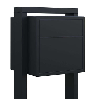 SOPRANO by Bravios - Modern post-mounted black mailbox