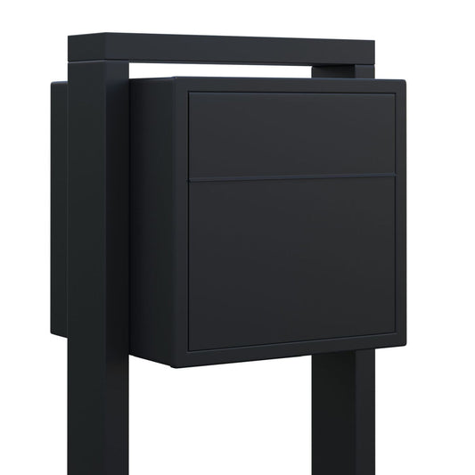 SOPRANO by Bravios - Modern post-mounted black mailbox