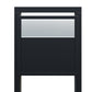 SOPRANO by Bravios - Modern post-mounted black mailbox with stainless steel flap