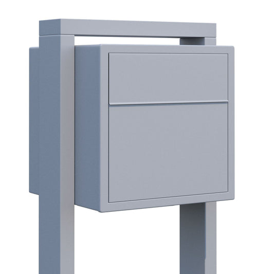 SOPRANO by Bravios - Modern post-mounted gray mailbox