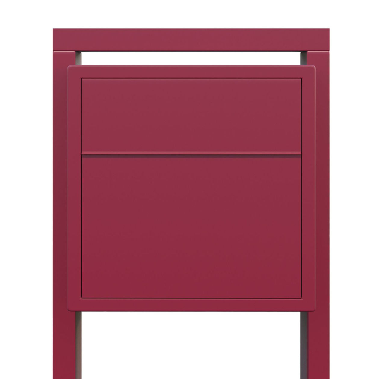 SOPRANO by Bravios - Modern post-mounted red mailbox