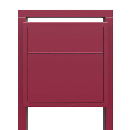 SOPRANO by Bravios - Modern post-mounted red mailbox