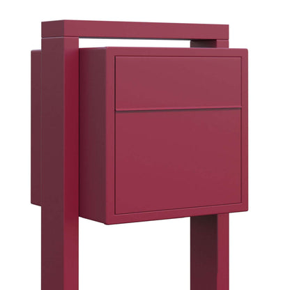 SOPRANO by Bravios - Modern post-mounted red mailbox