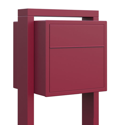 SOPRANO by Bravios - Modern post-mounted red mailbox
