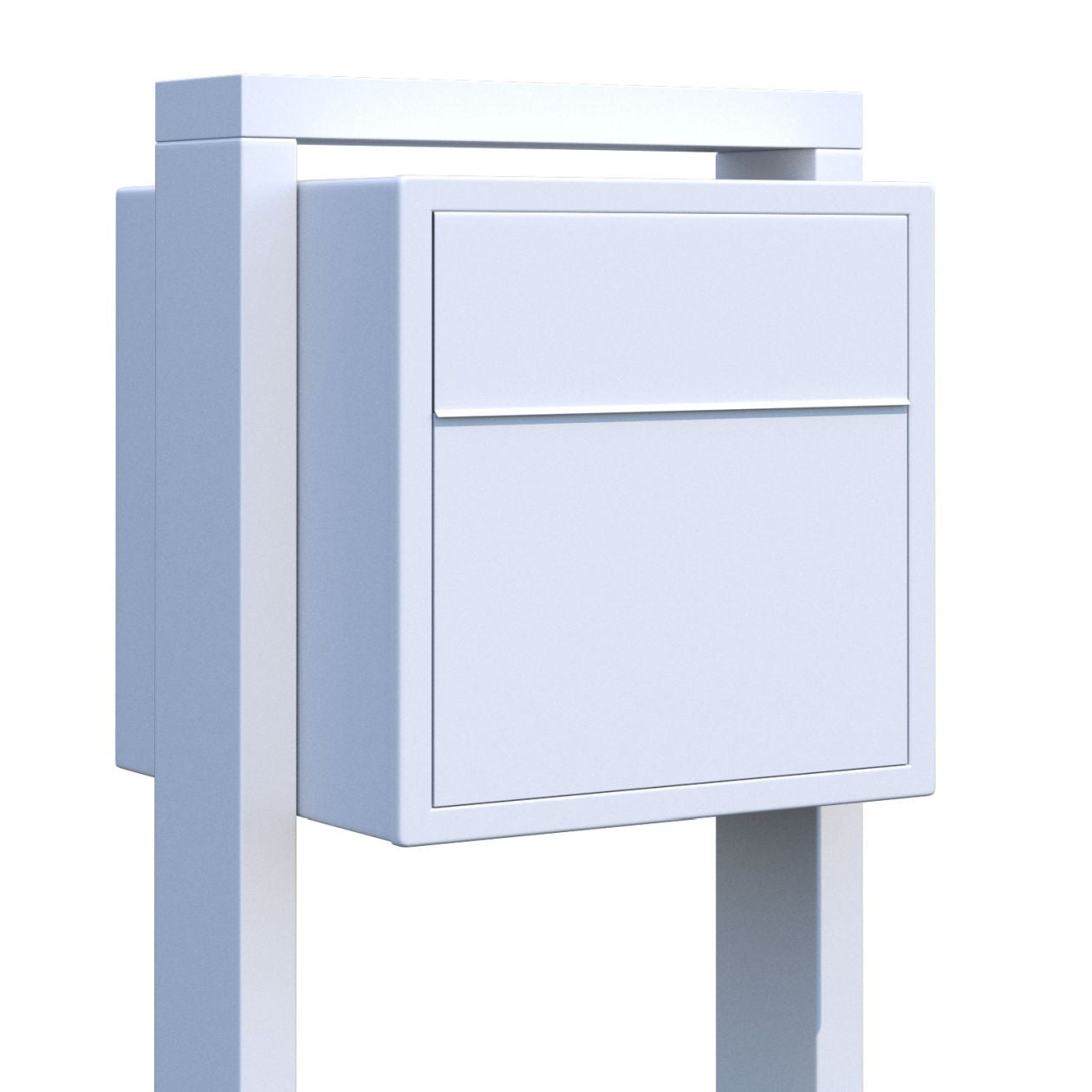 SOPRANO by Bravios - Modern post-mounted white mailbox