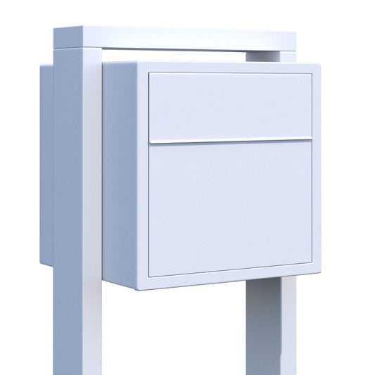 SOPRANO by Bravios - Modern post-mounted white mailbox