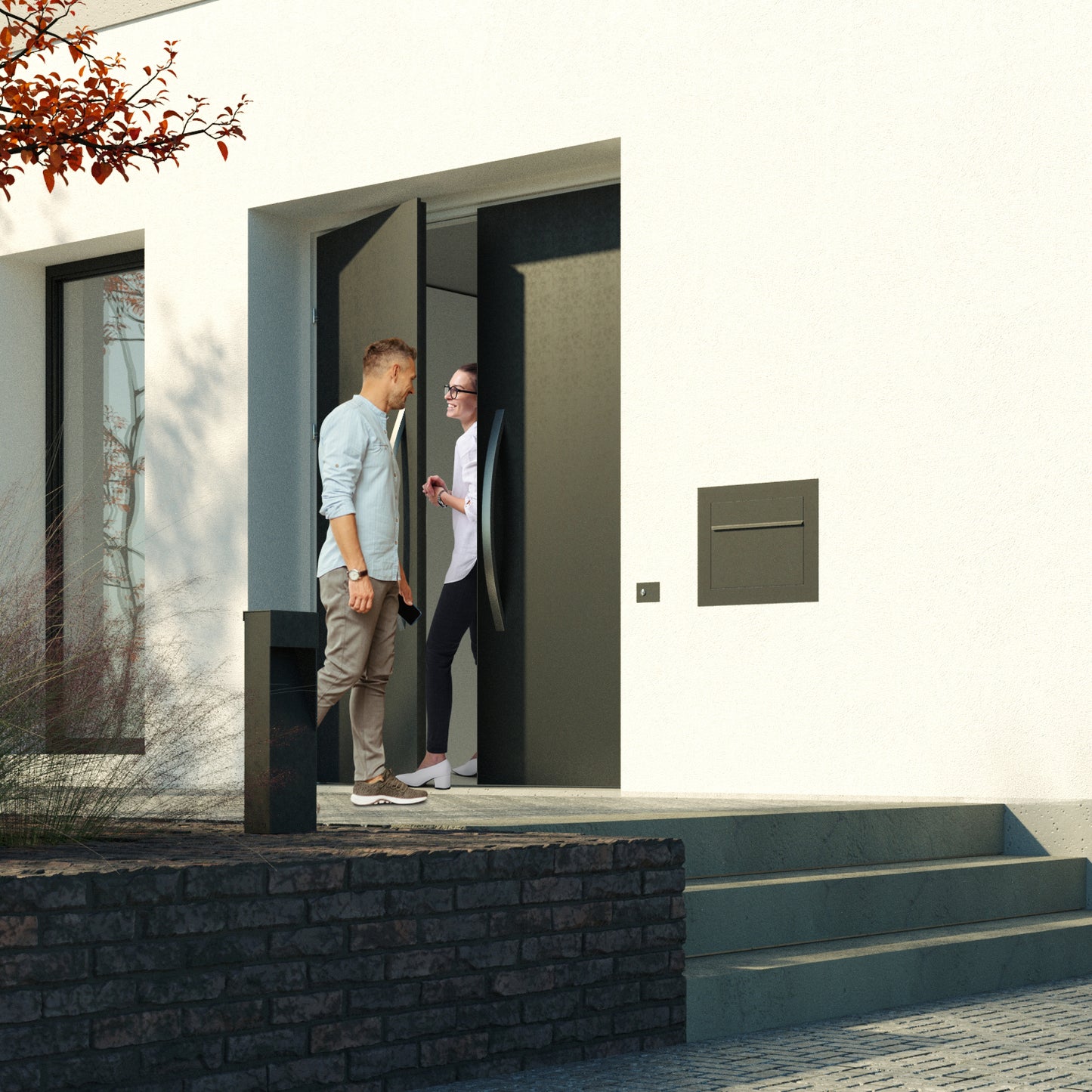SORA by Bravios - Modern built-in stainless steel mailbox