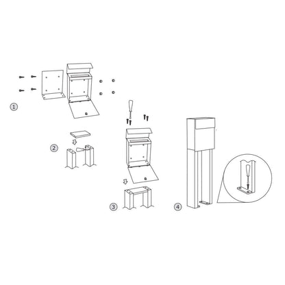 STAND ALTO by Bravios - Modern post-mounted white mailbox