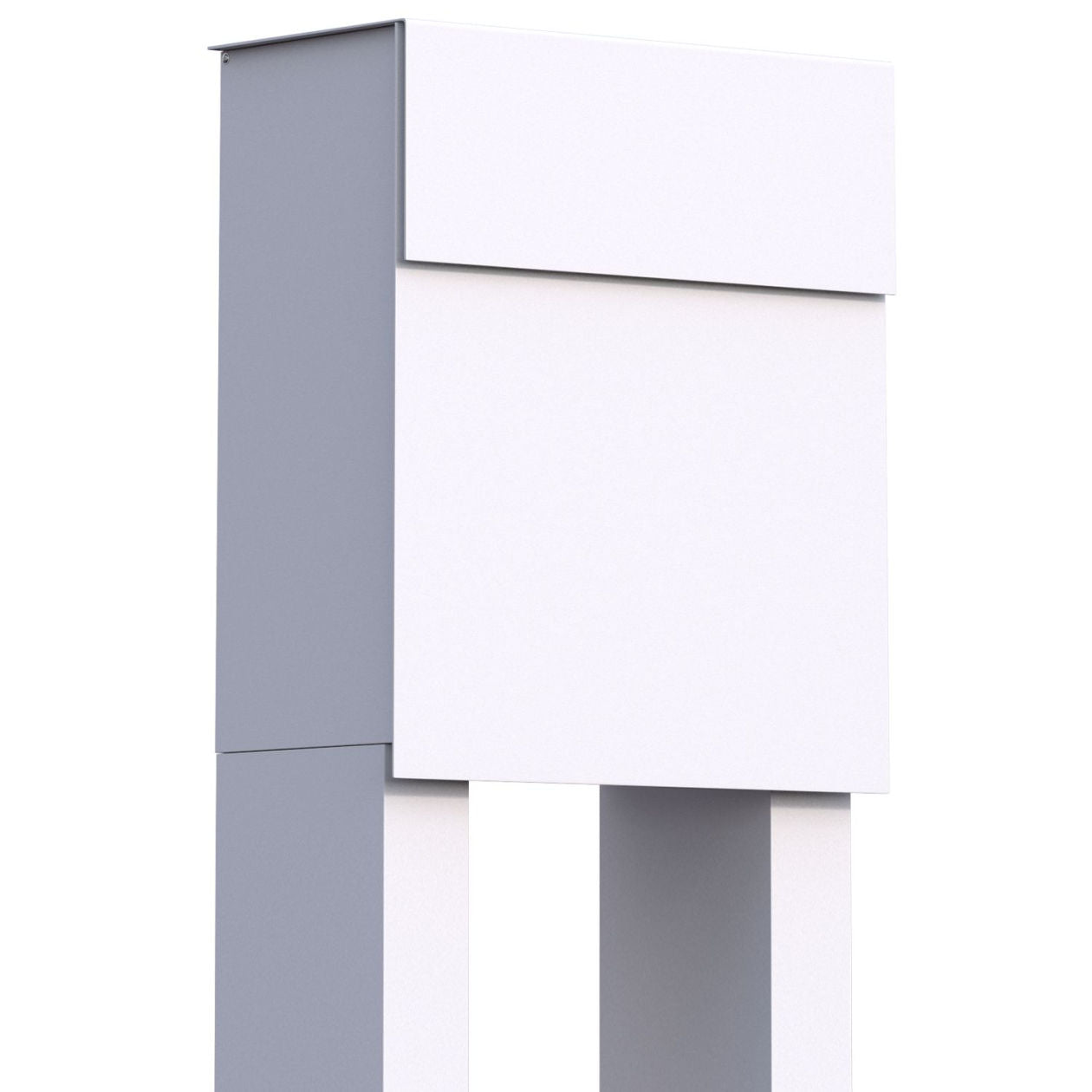 STAND ALTO by Bravios - Modern post-mounted white mailbox