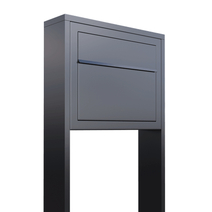 STAND ELEGANCE by Bravios - Modern post-mounted anthracite mailbox