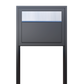 STAND ELEGANCE by Bravios - Modern post-mounted anthracite mailbox with stainless steel flap