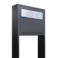 STAND ELEGANCE by Bravios - Modern post-mounted anthracite mailbox with stainless steel flap