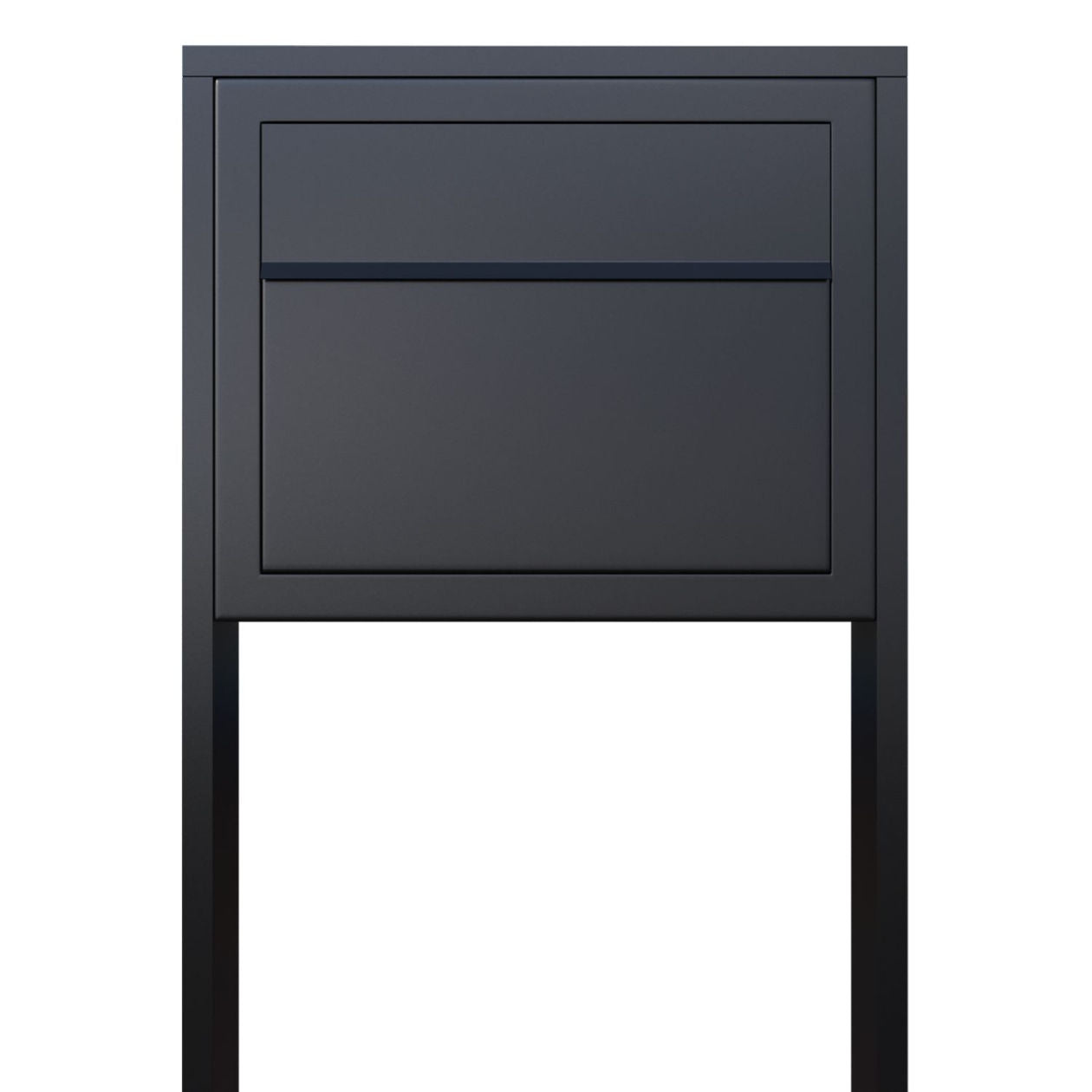 STAND ELEGANCE by Bravios - Modern post-mounted black mailbox
