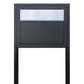 STAND ELEGANCE by Bravios - Modern post-mounted black mailbox with stainless steel flap