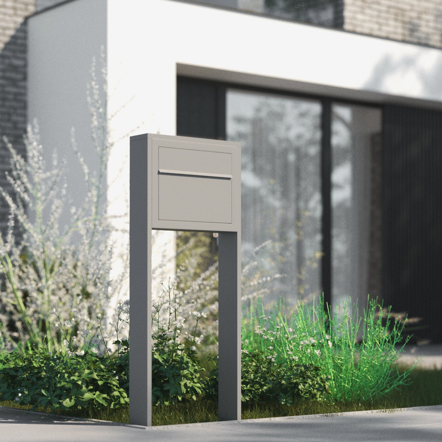 STAND ELEGANCE by Bravios - Modern post-mounted anthracite mailbox
